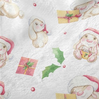 Watercolor Bunny For Christmas Minky