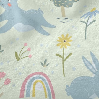 Forest Running Rabbit Minky