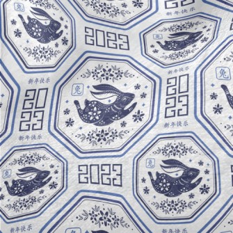 Elegant Blue And White Porcela Minky