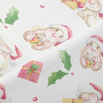 Watercolor Bunny For Christmas Piqué
