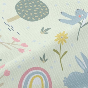 Forest Running Rabbit Piqué