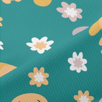 Summer Bunny And Flowers Piqué