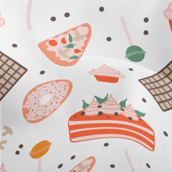Delicious Food Doodles Lightweight Performance Linen