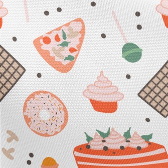 Delicious Food Doodles Pongee