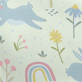 Forest Running Rabbit Pongee