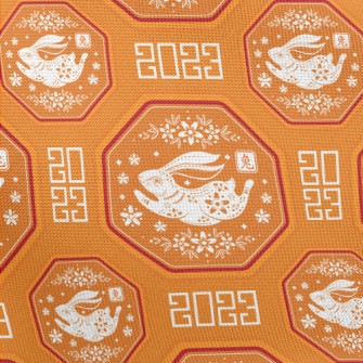 Chinese Flowers And Rabbits Pongee