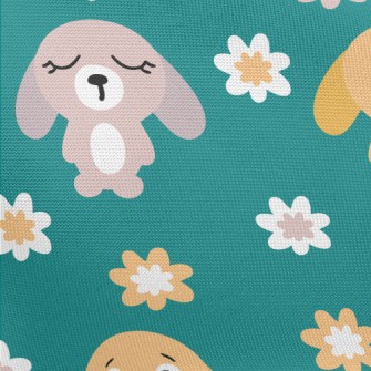 Summer Bunny And Flowers Pongee