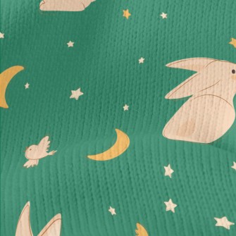 Moon And Rabbit Illustration Stretch Jersey