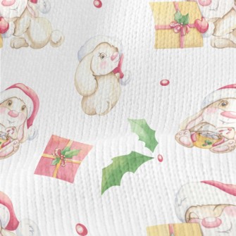 Watercolor Bunny For Christmas Stretch Jersey