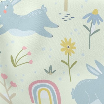 Forest Running Rabbit Lightweight Cotton Poplin