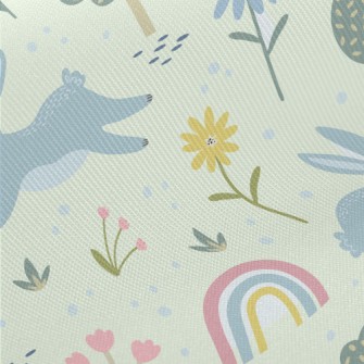 Forest Running Rabbit Midweight Cotton Poplin