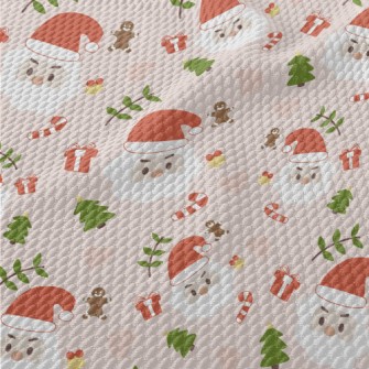 Santa Claus And Gingerbread Ma Birdseye Piqué