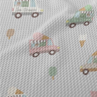 Ice Cream Trucks In Different  Birdseye Piqué