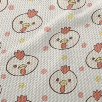 Round Cute Cock Birdseye Piqué