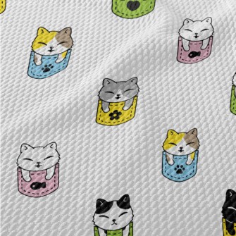 Cat In A Colorful Pocket Birdseye Piqué