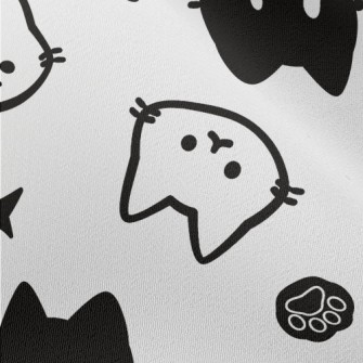 Cute Black And White Cat Chiffon