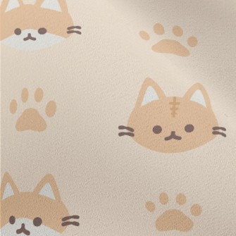Orange And White Cat And Paw P Chiffon