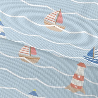 Red And Blue Sailboat And Ligh Waterproof Oxford