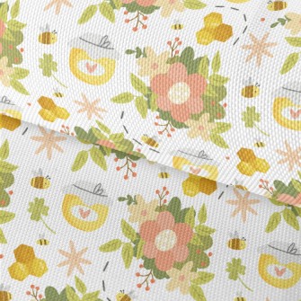 Gentle Flowers And Bee Honey Waterproof Oxford