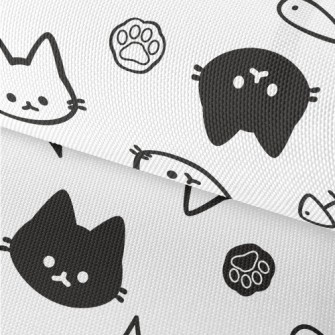 Cute Black And White Cat Waterproof Oxford