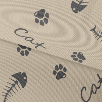 Cat English And Fish Bone Paw  Waterproof Oxford