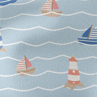 Red And Blue Sailboat And Ligh Waterproof Canvas