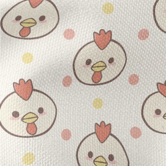 Round Cute Cock Waterproof Canvas