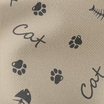Cat English And Fish Bone Paw  Waterproof Canvas