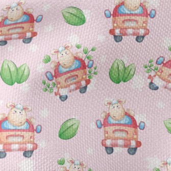 Sheep Driving A Car Waterproof Canvas