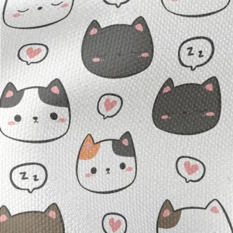 Hand Drawn Cute Cats Of Variou Waterproof Canvas