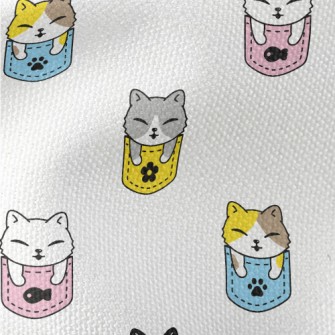 Cat In A Colorful Pocket Waterproof Canvas