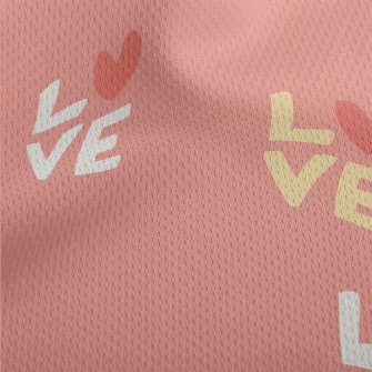 Love English Letters Athletic Mesh Flat Back