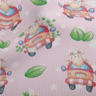 Sheep Driving A Car Athletic Mesh Flat Back