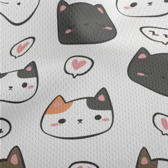 Hand Drawn Cute Cats Of Variou Athletic Mesh Flat Back