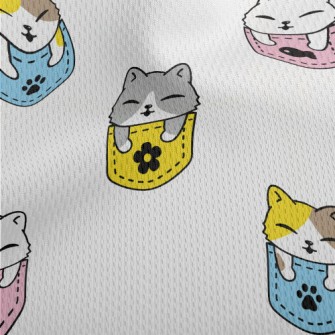 Cat In A Colorful Pocket Athletic Mesh Flat Back