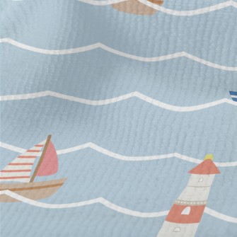 Red And Blue Sailboat And Ligh Terry