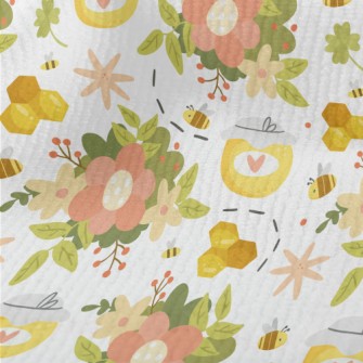 Gentle Flowers And Bee Honey Terry