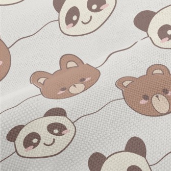 Cute Brown Bear And Panda Performance Linen