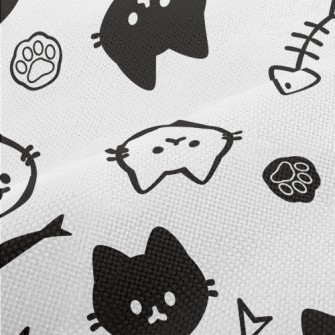 Cute Black And White Cat Performance Linen