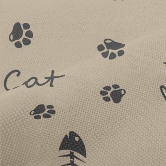 Cat English And Fish Bone Paw  Performance Linen