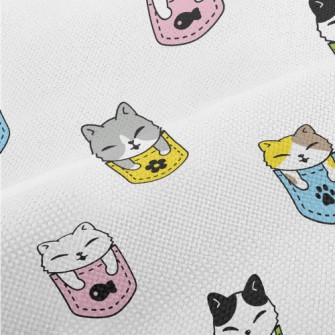 Cat In A Colorful Pocket Performance Linen