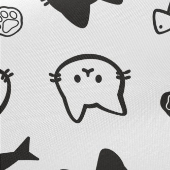 Cute Black And White Cat Twill