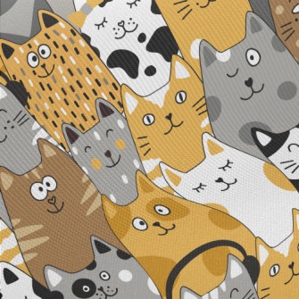 Cats Of Various Shapes Twill