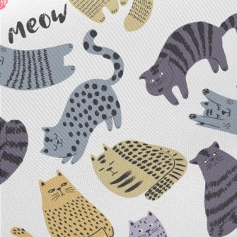 Fluffy Chubby Cat Twill