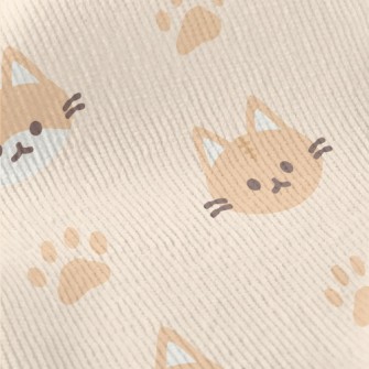 Orange And White Cat And Paw P Standard Corduroy