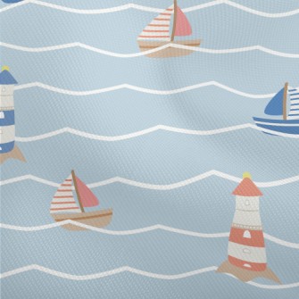 Red And Blue Sailboat And Ligh Dobby