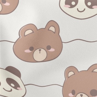Cute Brown Bear And Panda Stretch Ponte