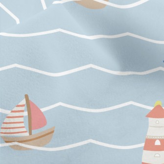 Red And Blue Sailboat And Ligh Micro Fleece