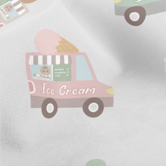 Ice Cream Trucks In Different  Micro Fleece