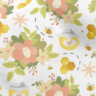 Gentle Flowers And Bee Honey Micro Fleece